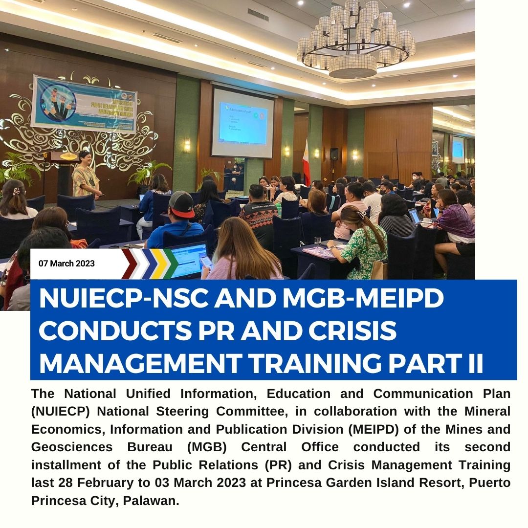 NUIECP NSC and MGB MEIPD Conducts PR and Crisis Management Training Part II